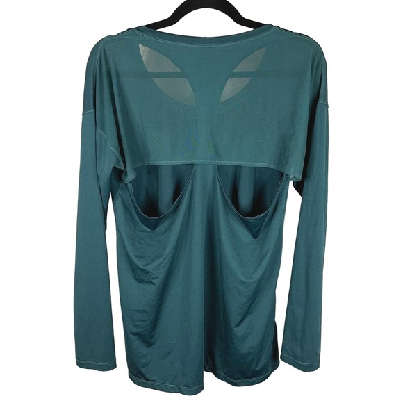 Calia by Carrie Underwood Size M Move Mesh Long Sleeve Top Athleisure Teal Green - Picture 2 of 8